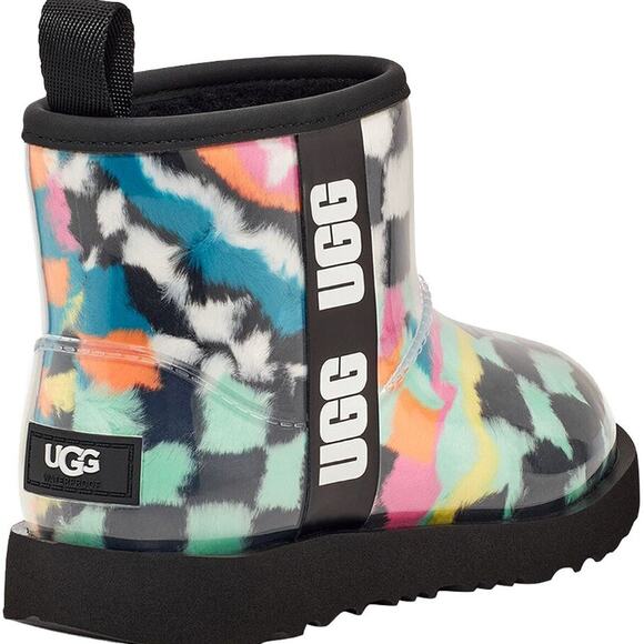 Ugg Kids Classic Clear Checkerboard Waterproof Boot - 10 M Black Multi - Picture 3 of 5